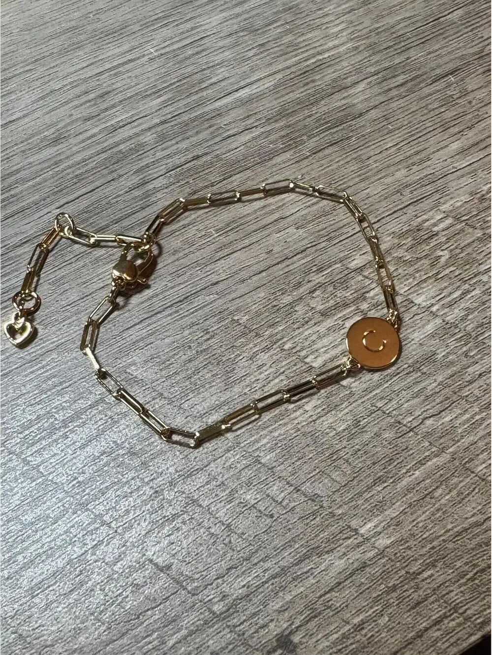 Kate Spade New York Gold-Tone Paperclip C Initial Bracelet - Picture 2 of 5